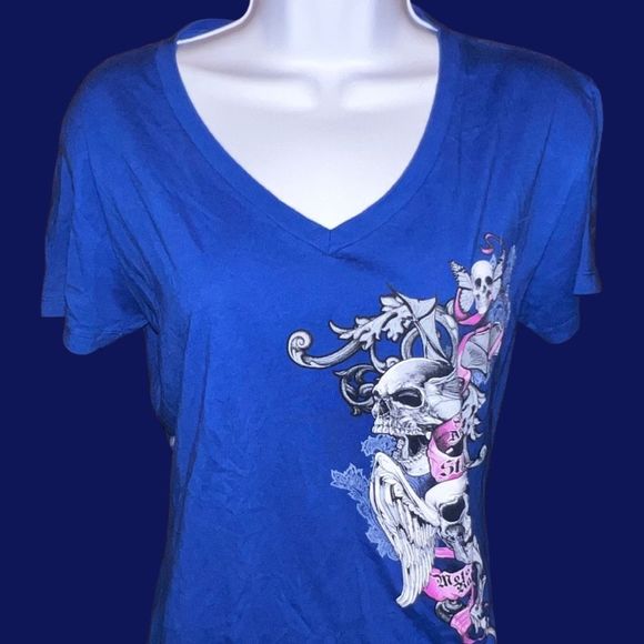 Women's Next Level 2020 Sturgis 80th Motorcycle Rally V Neck T Shirt Size Large - Picture 1 of 6